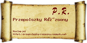 Przepolszky Rázsony névjegykártya